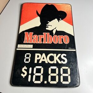 Vintage Marlboro Packs Store Price Sign Philip Morris 1992 Display